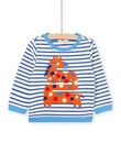 T-shirt con motivo giraffa in ricamo bouclette RUNAUSWE / 23SG10N1SWEC231