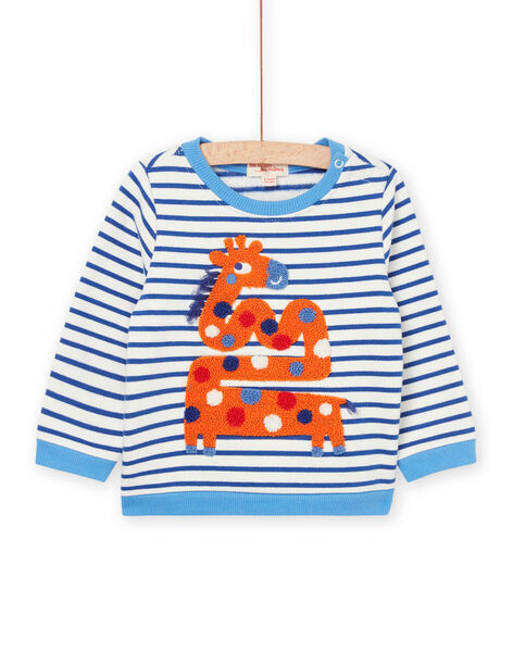 T-shirt con motivo giraffa in ricamo bouclette RUNAUSWE / 23SG10N1SWEC231