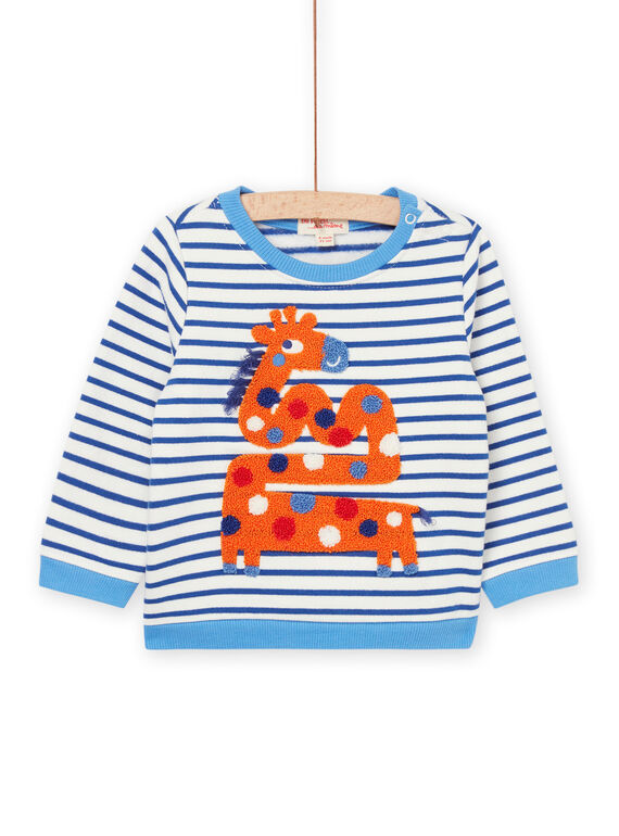 T-shirt con motivo giraffa in ricamo bouclette RUNAUSWE / 23SG10N1SWEC231