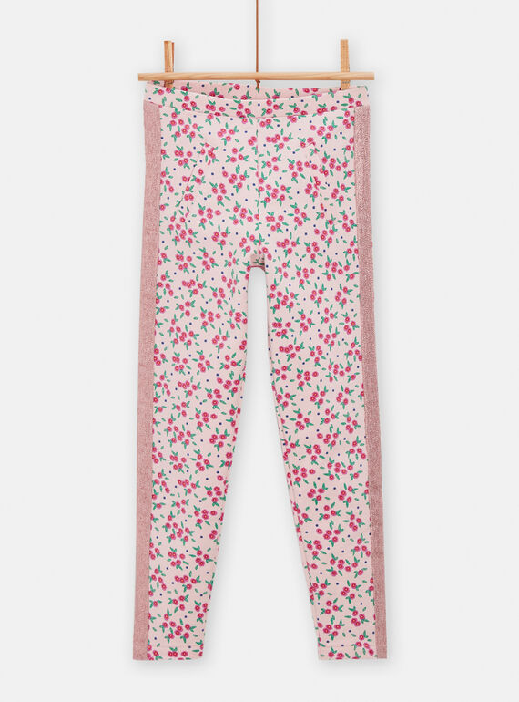Treggings rosa con stampa a fiori bambina TAJOMOL3 / 24S901B2PAND319
