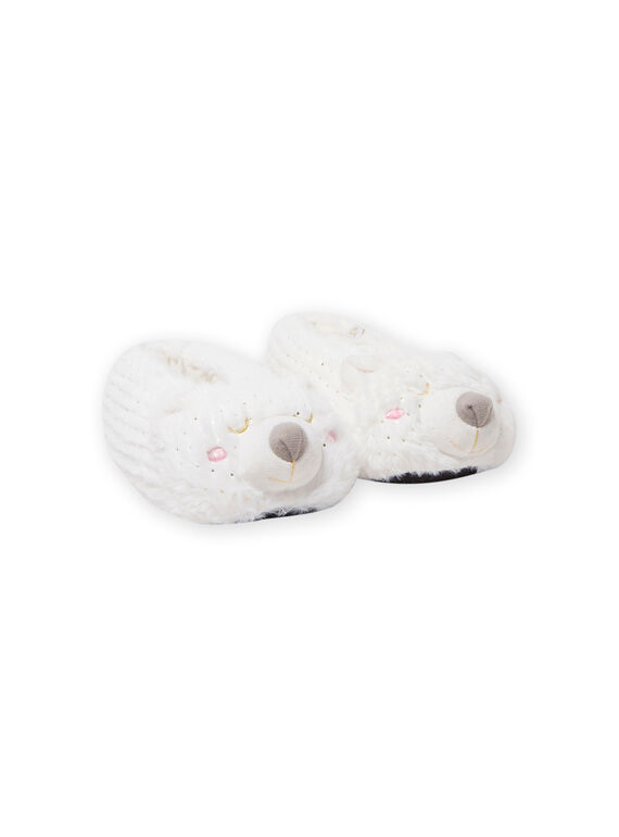 Pantofole bianche orso 3D bambina MAPANTOUR3D / 21XK3532PTD000