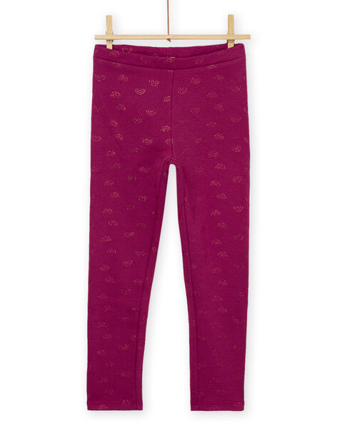 Leggings con stampa arcobaleno viola PAJOLEG7 / 22W901C6PANH701