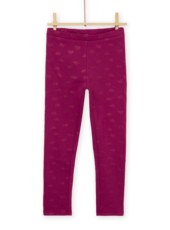 Leggings con stampa arcobaleno viola PAJOLEG7 / 22W901C6PANH701