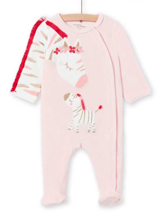 Tutina corredo bambina in velluto motivi zebre LEFIGREZEB / 21SH1311GRE321