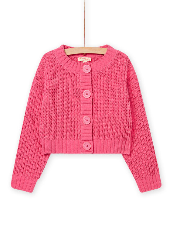 Cardigan in maglia rosa bambina NAJOCAR3 / 22S90163CAR313