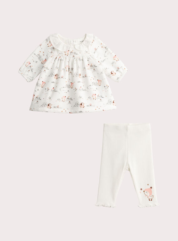Set abito ecru in velluto e leggings  VOU2ENS2 / 24WF03D1ENS001