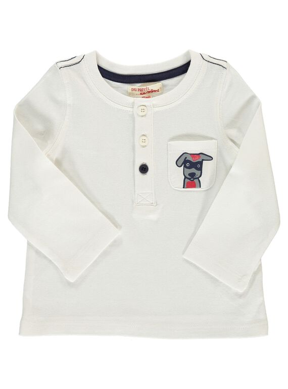 Baby boys' ecru long-sleeved T-shirt DUJOTUN4 / 18WG1037TML001