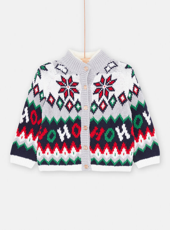 Cardigan grigio medio melange molto caldo e confortevole neonato SUWAYGIL / 23WG10S1GILJ922