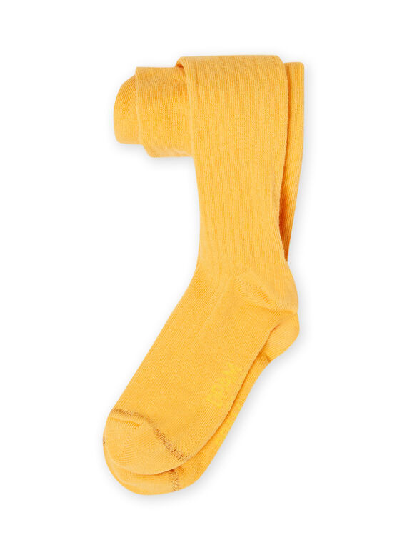 Collant tinta unita a costine senape bambina MYAJOCOL1 / 21WI0116COLB106
