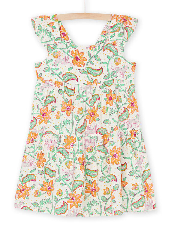 Abito ecrù con stampa fiori RAJOROB6 / 23S90193ROB001