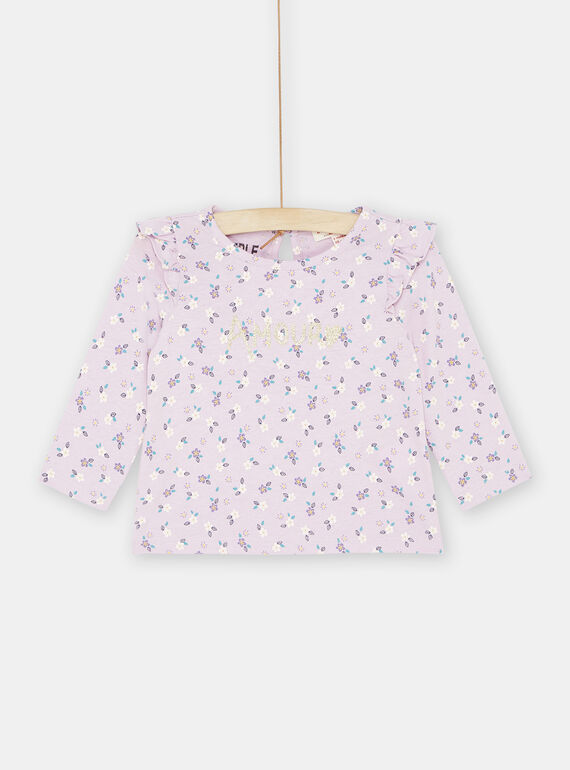T-shirt glicine con stampa a fiori neonata SILINTEE2 / 23WG09H2TML320