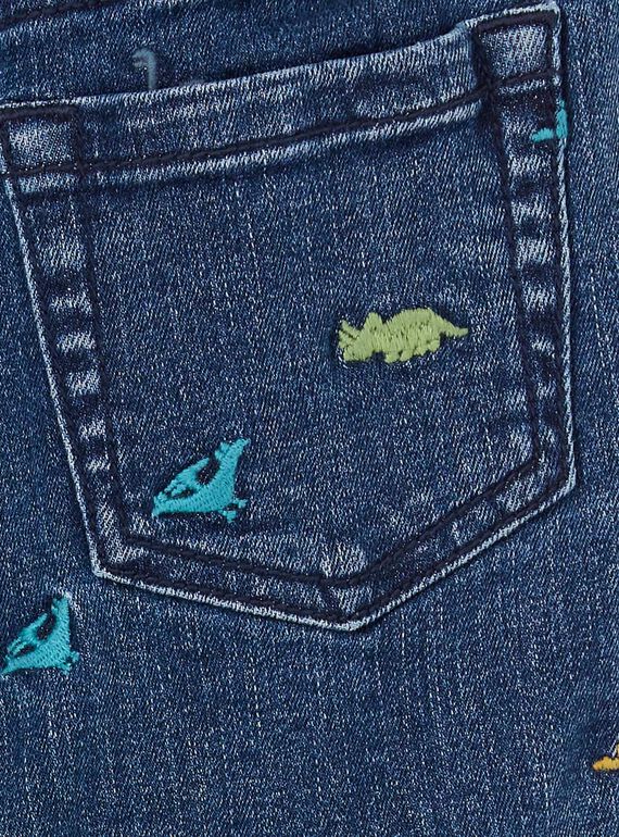 Bermuda in jeans blu stampa dinosauri bambino LOVERBER2 / 21S902Q1BERP274