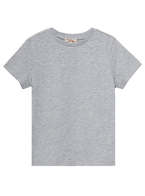T-shirt maniche corte bambino tinta unita grigio melange JOESTI3 / 20S90263D31J922