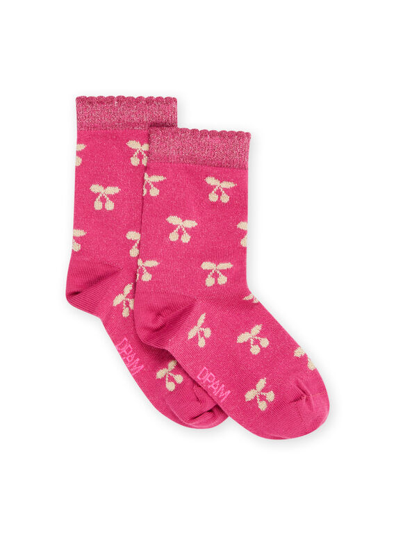 Calze rosa con stampa ciliegia RYADAYCHO / 23SI0177SOQD312