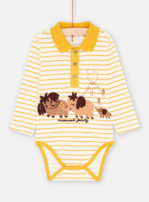 Body giallo con stampa a righe SUCOUBOD / 23WG10L1BODB118