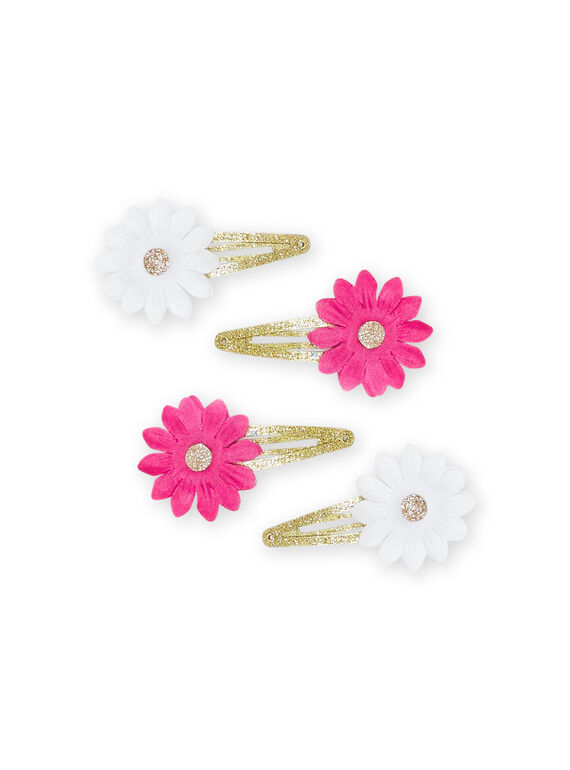 Set 4 fermagli dorati con motivo fiore RYAJOCLIC6 / 23SI01B3BRTK008
