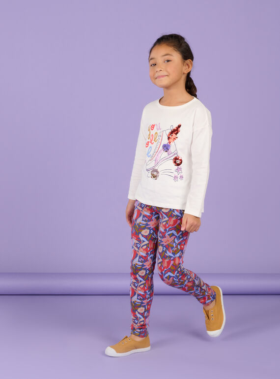 Pantaloni con stampa a fiori RAPURPANT2 / 23S901L1PAN703