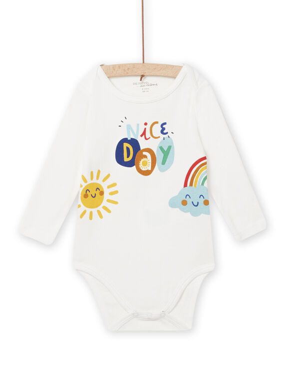 Body ecrù motivi sole e arcobaleno colorati neonato NEGABODEME / 22SH14I9BDL001