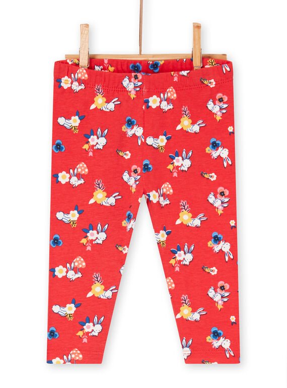 Leggings rossi con stampa neonata LYIHALEG / 21SI09X1CAL505