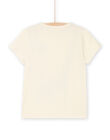 T-shirt crema con motivo giraffa ROJUNTI5 / 23S902U5TMCA002