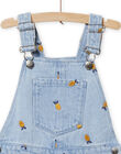 Salopette corta denim chiaro motivi limoni bambina NAHOSAC / 22S901T1SACP272