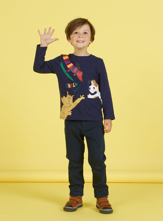 Pantaloni blu notte bambino MOMIXPAN / 21W902J1PAN717