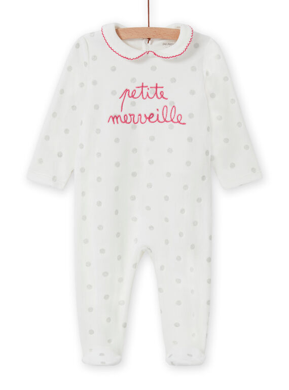 Tutina ecrù a pois colletto Peter Pan neonata MEFIGRETIT / 21WH1381GRE001