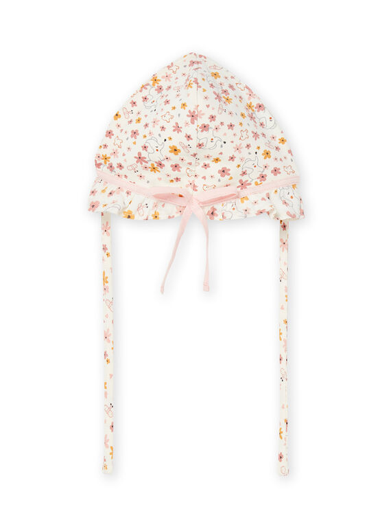 Berretto bianco con stampa a fiori ROU2CHA / 23SF40I1CHA000