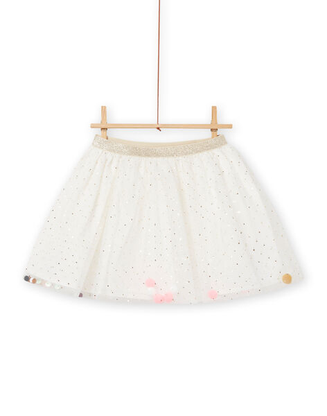 Gonna in tulle con glitter e pompon bambina NASOJUP1 / 22S901Q1JUP001