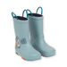Stivali da pioggia blu-verdi con patch dinosauro blu-grigio