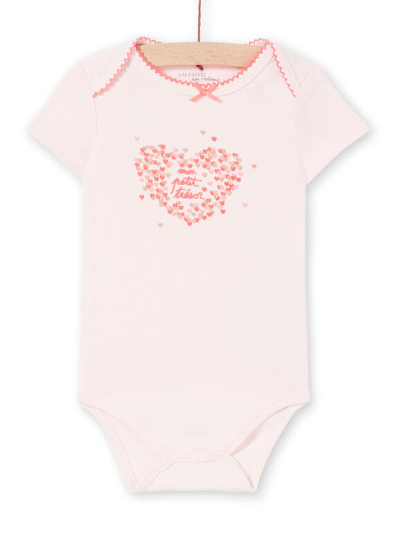 Body corredo bambina a maniche corte stampa cuore iridescente LEFIBODTRE / 21SH1324BDLD322