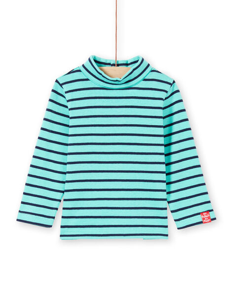Dolcevita turchese e navy a righe neonato MUJOSOUP1 / 21WG10N2SPL209