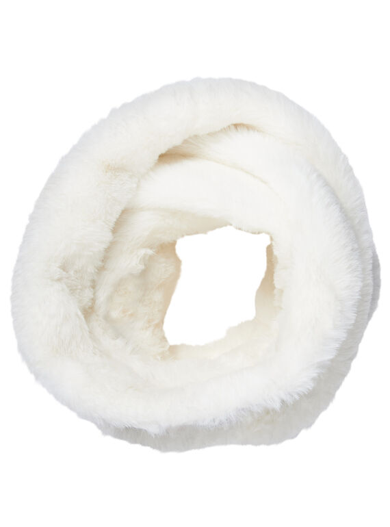 Scaldacollo bambina doppiogiro grigio con motivo a fiori e interno in pile sherpa JYAVISNOO / 20SI01D1SNO943