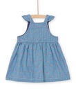 Abito denim con ricami fiori RISUNROB1 / 23SG09K2ROBP274