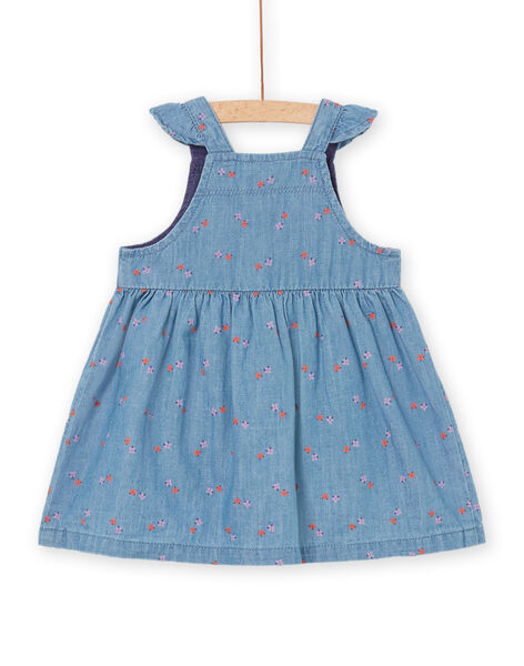 Abito denim con ricami fiori RISUNROB1 / 23SG09K2ROBP274