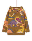 Felpa con tessuto felpato con cappuccio e stampa dinosauri ROMAGSWE / 23S902T1SWEG631