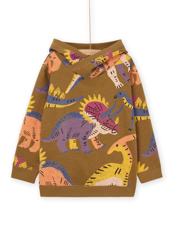 Felpa con tessuto felpato con cappuccio e stampa dinosauri ROMAGSWE / 23S902T1SWEG631