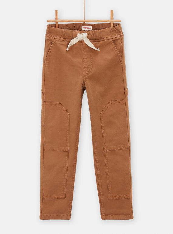 Pantaloni marroni con apertura sulle ginocchia bambino TOCRIPAN1 / 24S902L1PANI807