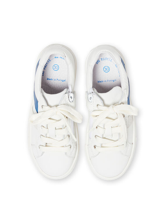 Sneakers bianche e blu bambino LGBASLUCAS / 21KK3634D3F000