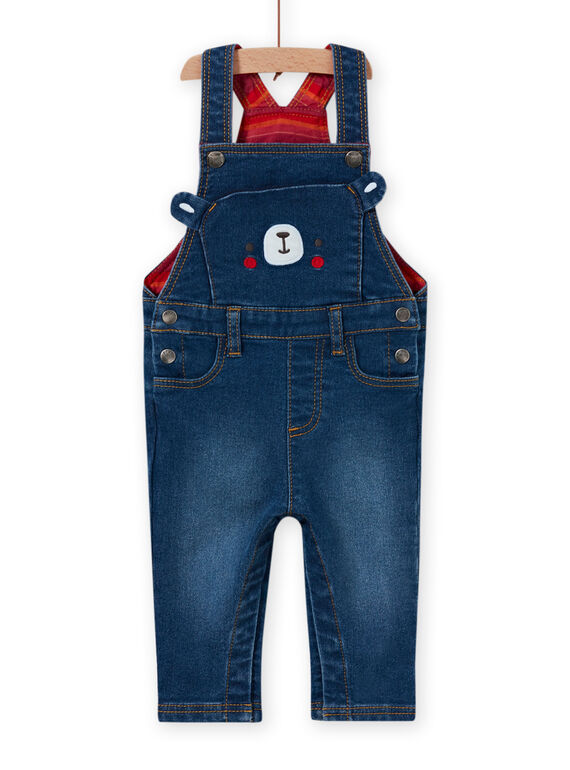Salopette denim medio motivo orsetto neonato MUFUNSAL2 / 21WG10M1SALP274