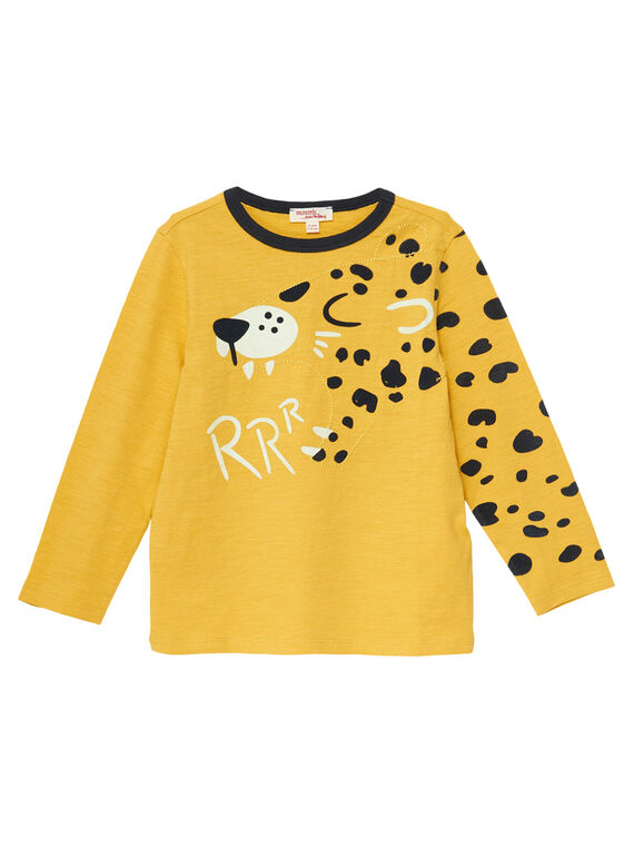 T-shirt maniche lunghe gialla bambino giaguaro JOTROTEE2 / 20S902F2TMLB116