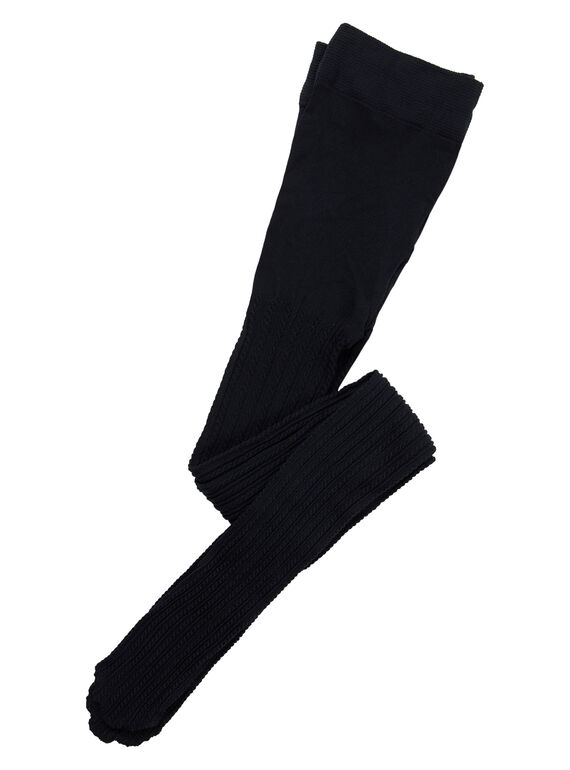 Collant bambina in poliammide nero con intreccio JYAESYCOL1 / 20SI0166COL090
