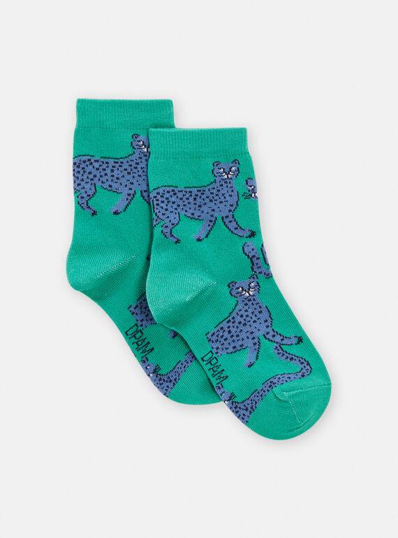 Calze verdi con motivi leopardati neonato TYOJOCHO7 / 24SI0288SOQG603