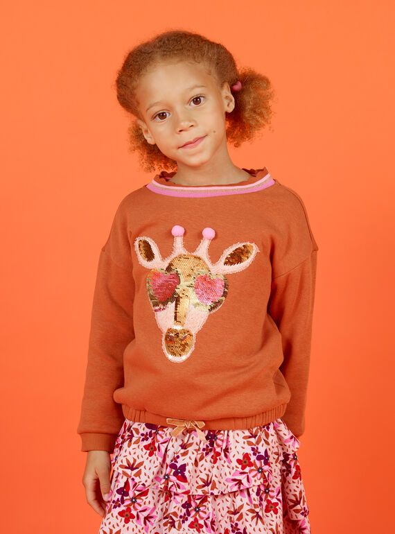 Felpa con motivo giraffa glitterato fantasia bambina MACOMSWEA / 21W901L1SWE420