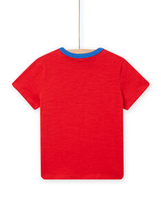 T-shirt rossa-arancione con motivi fortuna bambino NOLUTI4 / 22S902P3TMCF527