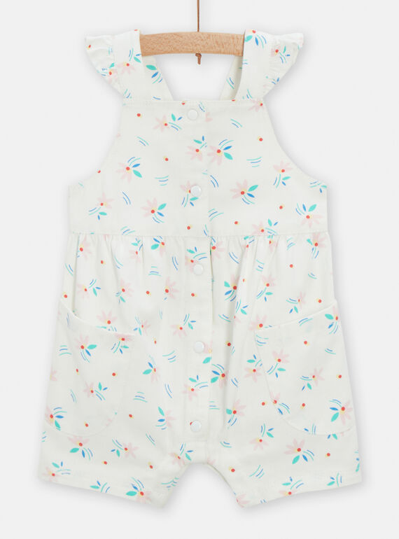 Salopette ecrù con stampa a fiori neonata TICLUSAC / 24SG09O1SAC001