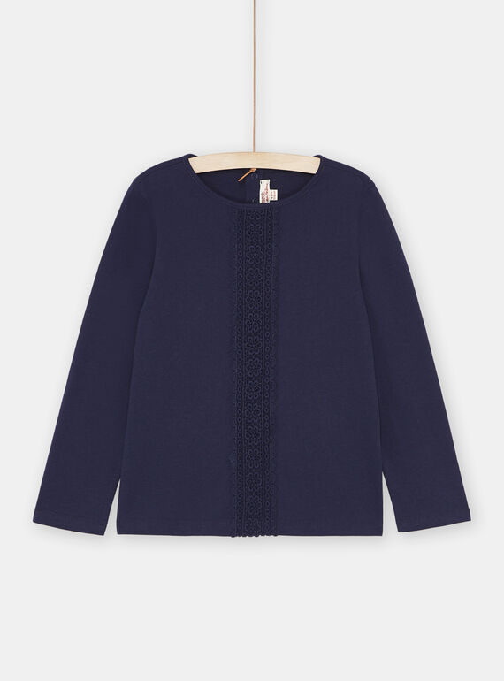 T-shirt navy con maniche lunghe bambina SAJOSTEE1 / 23W901B4TML070