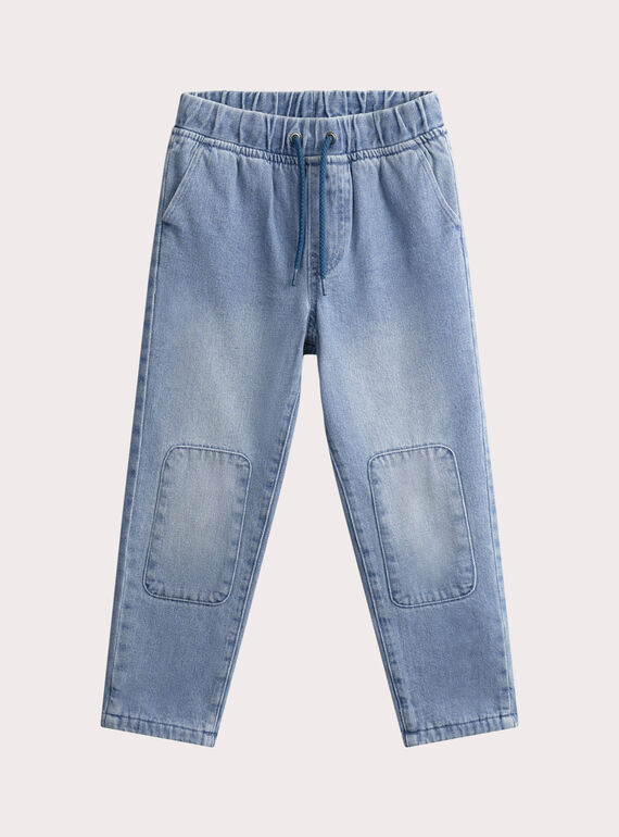 Jeans in denim blu con doppia fodera calda al ginocchio da bambino VOPERJEAN / 24W902R1JEAP269