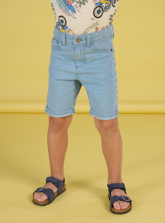 Bermuda in jeans denim chiaro con stampa a righe ROEXOBER1 / 23S902V3BERP272