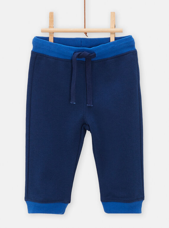 Pantaloni sportivi bambino blu inchiostro con motivo tigre TUJOPAN1 / 24SG1081PANC214